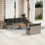 Set de sofás de jardín 10 pzas con cojines ratán sintético gris de , Conjuntos de jardín - Ref: Foro24-3256655, Precio: 548,4...