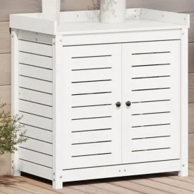 Mesa plantación con estantes madera pino blanco 82,5x50x86,5 cm de , Soportes para macetas - Ref: Foro24-832418, Precio: 183,...