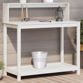 Mesa plantación con estantes madera pino blanco 108x50x109,5 cm de , Soportes para macetas - Ref: Foro24-832413, Precio: 90,0...