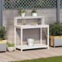 Mesa plantación con estantes madera pino blanco 108x50x109,5 cm de , Soportes para macetas - Ref: Foro24-832413, Precio: 90,0...