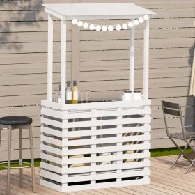 Mesa alta bar de jardín madera maciza blanco 112,5x57x195,5 cm de , Mesas de jardín - Ref: Foro24-832535, Precio: 213,81 €, D...