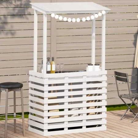 Mesa alta bar de jardín madera maciza blanco 112,5x57x195,5 cm de , Mesas de jardín - Ref: Foro24-832535, Precio: 213,81 €, D...
