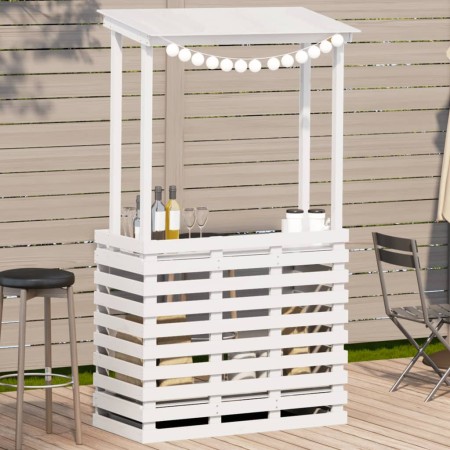Mesa alta bar de jardín madera maciza blanco 112,5x57x195,5 cm de , Mesas de jardín - Ref: Foro24-832535, Precio: 224,96 €, D...