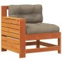 Sofá jardín con reposabrazos y cojín madera pino marrón cera de , Sofás de exterior - Ref: Foro24-844916, Precio: 99,29 €, De...