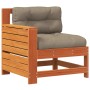 Sofá jardín con reposabrazos y cojín madera pino marrón cera de , Sofás de exterior - Ref: Foro24-844916, Precio: 100,20 €, D...