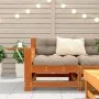 Sofá jardín con reposabrazos y cojín madera pino marrón cera de , Sofás de exterior - Ref: Foro24-844916, Precio: 99,29 €, De...