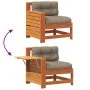 Sofá jardín con reposabrazos y cojín madera pino marrón cera de , Sofás de exterior - Ref: Foro24-844916, Precio: 99,29 €, De...