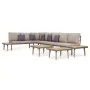 Juego muebles de jardín 7 plazas y cojines madera acacia marrón de vidaXL, Conjuntos de jardín - Ref: Foro24-46482, Precio: 8...