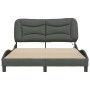 Estructura de cama con luces LED tela gris oscuro 140x200 cm de , Camas y somieres - Ref: Foro24-3213705, Precio: 208,88 €, D...