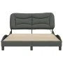 Estructura de cama con luces LED tela gris oscuro 140x200 cm de , Camas y somieres - Ref: Foro24-3213705, Precio: 219,84 €, D...