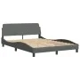 Estructura de cama con luces LED tela gris oscuro 140x200 cm de , Camas y somieres - Ref: Foro24-3213705, Precio: 219,84 €, D...