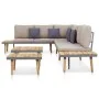 Juego muebles de jardín 7 plazas y cojines madera acacia marrón de vidaXL, Conjuntos de jardín - Ref: Foro24-46482, Precio: 8...