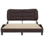 Estructura de cama con luces LED tela marrón oscuro 140x200 cm de , Camas y somieres - Ref: Foro24-3213707, Precio: 223,62 €,...