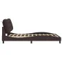 Estructura de cama con luces LED tela marrón oscuro 140x200 cm de , Camas y somieres - Ref: Foro24-3213707, Precio: 223,62 €,...