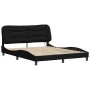Estructura de cama con luces LED tela negro 160x200 cm de , Camas y somieres - Ref: Foro24-3213713, Precio: 274,40 €, Descuen...