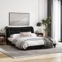 Estructura de cama con luces LED tela negro 160x200 cm de , Camas y somieres - Ref: Foro24-3213713, Precio: 274,40 €, Descuen...