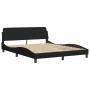 Estructura de cama con luces LED tela negro 160x200 cm de , Camas y somieres - Ref: Foro24-3213713, Precio: 274,40 €, Descuen...