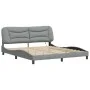 Estructura de cama con luces LED tela gris claro 180x200 cm de , Camas y somieres - Ref: Foro24-3213718, Precio: 245,48 €, De...