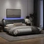 Estructura de cama con luces LED tela gris claro 180x200 cm de , Camas y somieres - Ref: Foro24-3213718, Precio: 245,48 €, De...