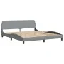 Estructura de cama con luces LED tela gris claro 180x200 cm de , Camas y somieres - Ref: Foro24-3213718, Precio: 245,48 €, De...