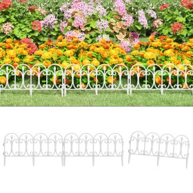 Borduras de jardín 17 unidades PP blanco 10 m de , Ribetes y bordes para jardín - Ref: Foro24-318294, Precio: 55,42 €, Descue...