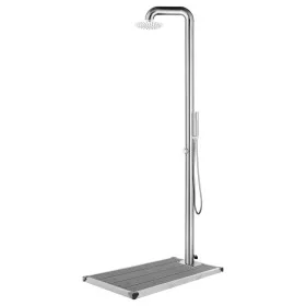 Ducha de jardín con base gris 230 cm acero inoxidable de , Accesorios para piscinas y spa - Ref: Foro24-3070794, Precio: 391,...
