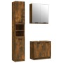 Set de muebles baño 3 pzas madera contrachapada roble ahumado de , Muebles de baño - Ref: Foro24-3115881, Precio: 177,75 €, D...