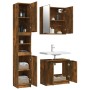 Set de muebles baño 3 pzas madera contrachapada roble ahumado de , Muebles de baño - Ref: Foro24-3115881, Precio: 177,75 €, D...