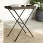 Mesa con bandeja plegable ratán sintético marrón 65x40x75 cm de , Mesas de jardín - Ref: Foro24-365128, Precio: 47,13 €, Desc...