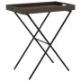 Mesa con bandeja plegable ratán sintético marrón 65x40x75 cm de , Mesas de jardín - Ref: Foro24-365128, Precio: 47,13 €, Desc...