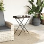 Mesa con bandeja plegable ratán sintético marrón 65x40x75 cm de , Mesas de jardín - Ref: Foro24-365128, Precio: 45,30 €, Desc...
