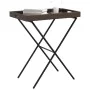 Mesa con bandeja plegable ratán sintético marrón 65x40x75 cm de , Mesas de jardín - Ref: Foro24-365128, Precio: 47,13 €, Desc...