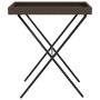 Mesa con bandeja plegable ratán sintético marrón 65x40x75 cm de , Mesas de jardín - Ref: Foro24-365128, Precio: 45,30 €, Desc...