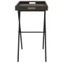 Mesa con bandeja plegable ratán sintético marrón 65x40x75 cm de , Mesas de jardín - Ref: Foro24-365128, Precio: 47,13 €, Desc...