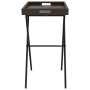 Mesa con bandeja plegable ratán sintético marrón 65x40x75 cm de , Mesas de jardín - Ref: Foro24-365128, Precio: 45,30 €, Desc...