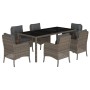 Set comedor jardín 7 pzas y cojines ratán sintético gris de , Conjuntos de jardín - Ref: Foro24-3211858, Precio: 868,84 €, De...