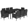 Set de comedor de jardín 9 pzas y cojines ratán sintético negro de , Conjuntos de jardín - Ref: Foro24-3211853, Precio: 1,00 ...