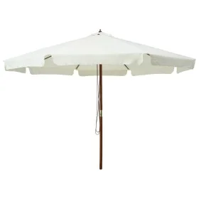 Garden parasol with sand white wooden pole 330 cm by vidaXL, Umbrellas - Ref: Foro24-47212, Price: 187,33 €, Discount: %