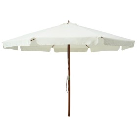 Sombrilla de jardín con palo de madera blanco arena 330 cm de vidaXL, Sombrillas - Ref: Foro24-47212, Precio: 147,84 €, Descu...