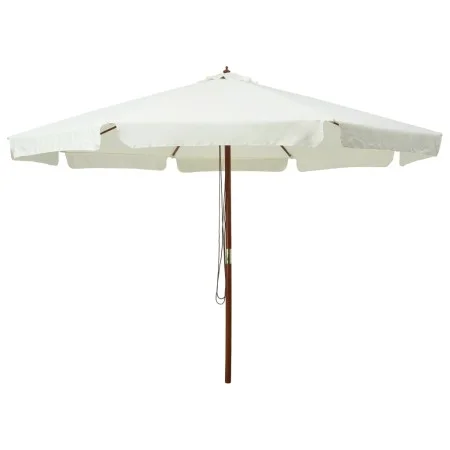 Sombrilla de jardín con palo de madera blanco arena 330 cm de vidaXL, Sombrillas - Ref: Foro24-47212, Precio: 187,33 €, Descu...