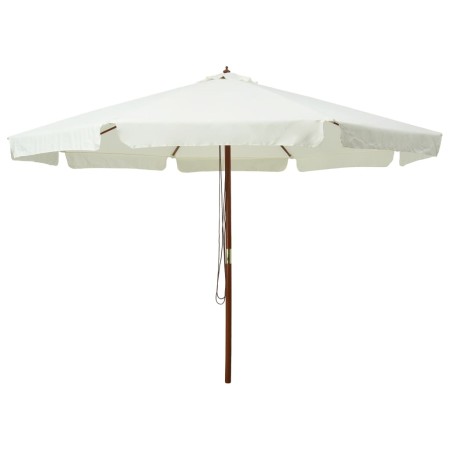 Sombrilla de jardín con palo de madera blanco arena 330 cm de vidaXL, Sombrillas - Ref: Foro24-47212, Precio: 147,84 €, Descu...