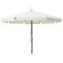 Sombrilla de jardín con palo de madera blanco arena 330 cm de vidaXL, Sombrillas - Ref: Foro24-47212, Precio: 187,33 €, Descu...