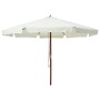 Sombrilla de jardín con palo de madera blanco arena 330 cm de vidaXL, Sombrillas - Ref: Foro24-47212, Precio: 147,84 €, Descu...