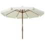 Sombrilla de jardín con palo de madera blanco arena 330 cm de vidaXL, Sombrillas - Ref: Foro24-47212, Precio: 147,84 €, Descu...