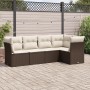 Set comedor de jardín 5 piezas y cojines ratán sintético marrón de , Conjuntos de jardín - Ref: Foro24-3249442, Precio: 362,4...