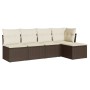 Set comedor de jardín 5 piezas y cojines ratán sintético marrón de , Conjuntos de jardín - Ref: Foro24-3217523, Precio: 301,7...