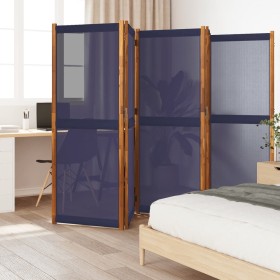 Biombo divisor de 5 paneles azul oscuro 350x180 cm de , Divisores de ambientes - Ref: Foro24-4003361, Precio: 151,53 €, Descu...
