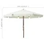 Sombrilla de jardín con palo de madera blanco arena 330 cm de vidaXL, Sombrillas - Ref: Foro24-47212, Precio: 187,33 €, Descu...