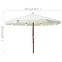Sombrilla de jardín con palo de madera blanco arena 330 cm de vidaXL, Sombrillas - Ref: Foro24-47212, Precio: 147,84 €, Descu...