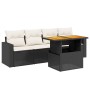 Set de muebles de jardín 5 pzas y cojines ratán sintético negro de , Conjuntos de jardín - Ref: Foro24-3271189, Precio: 327,3...